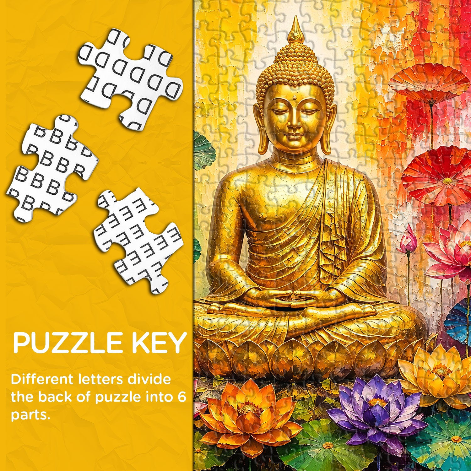Serene Buddha Floral Bloom Puzzle 1000 Teile