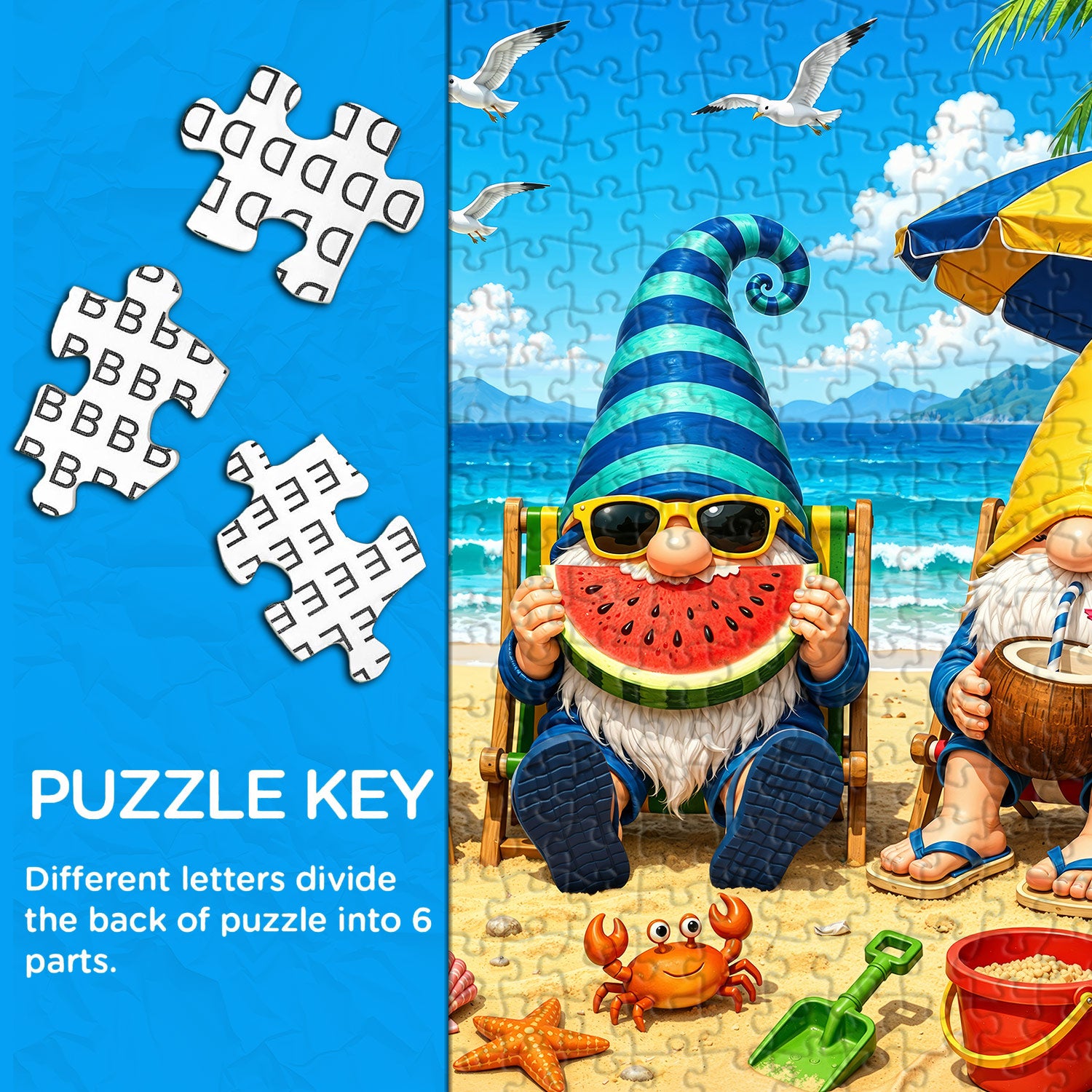Summer Beach Gnomes Jigsaw Puzzle 1000 Pieces