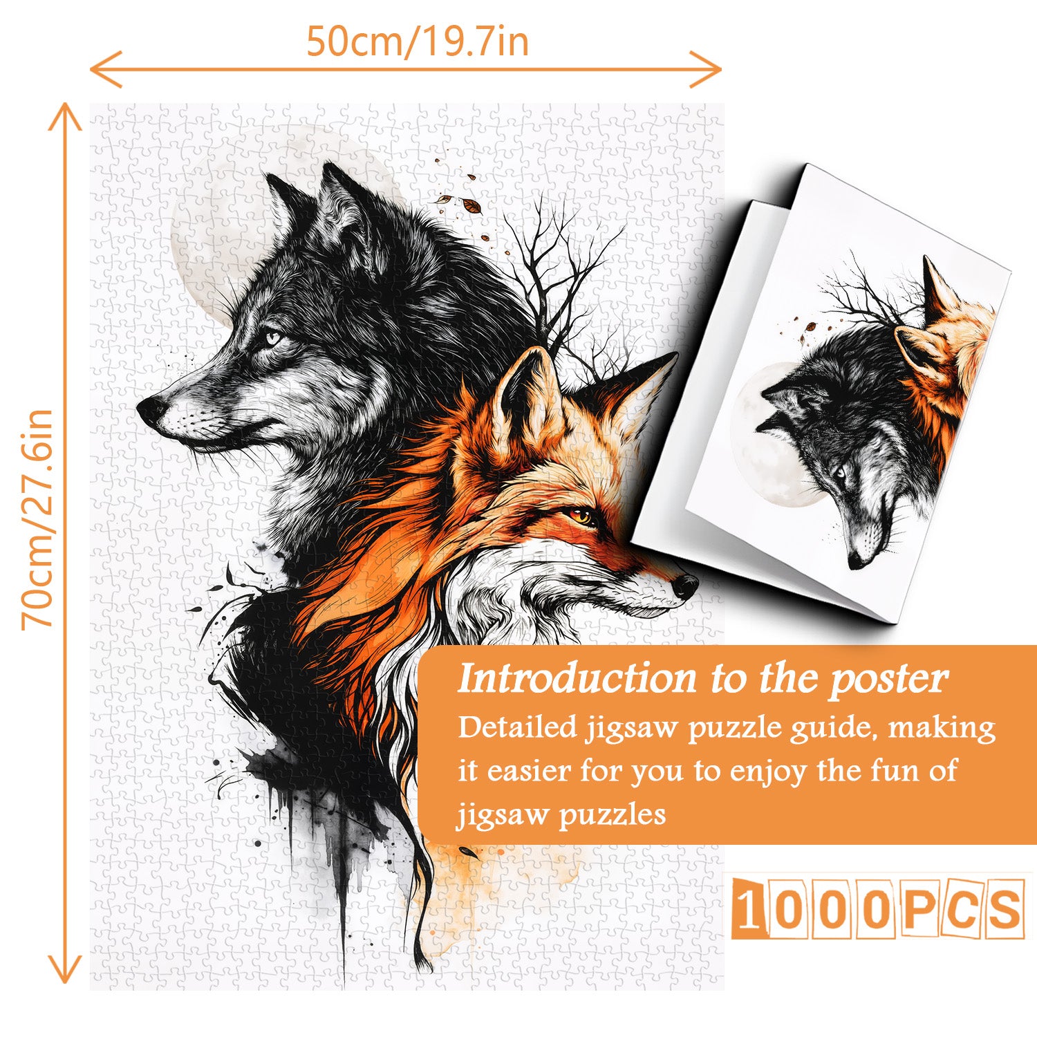 Wolf Fox Art Jigsaw Puzzle 1000 Pieces