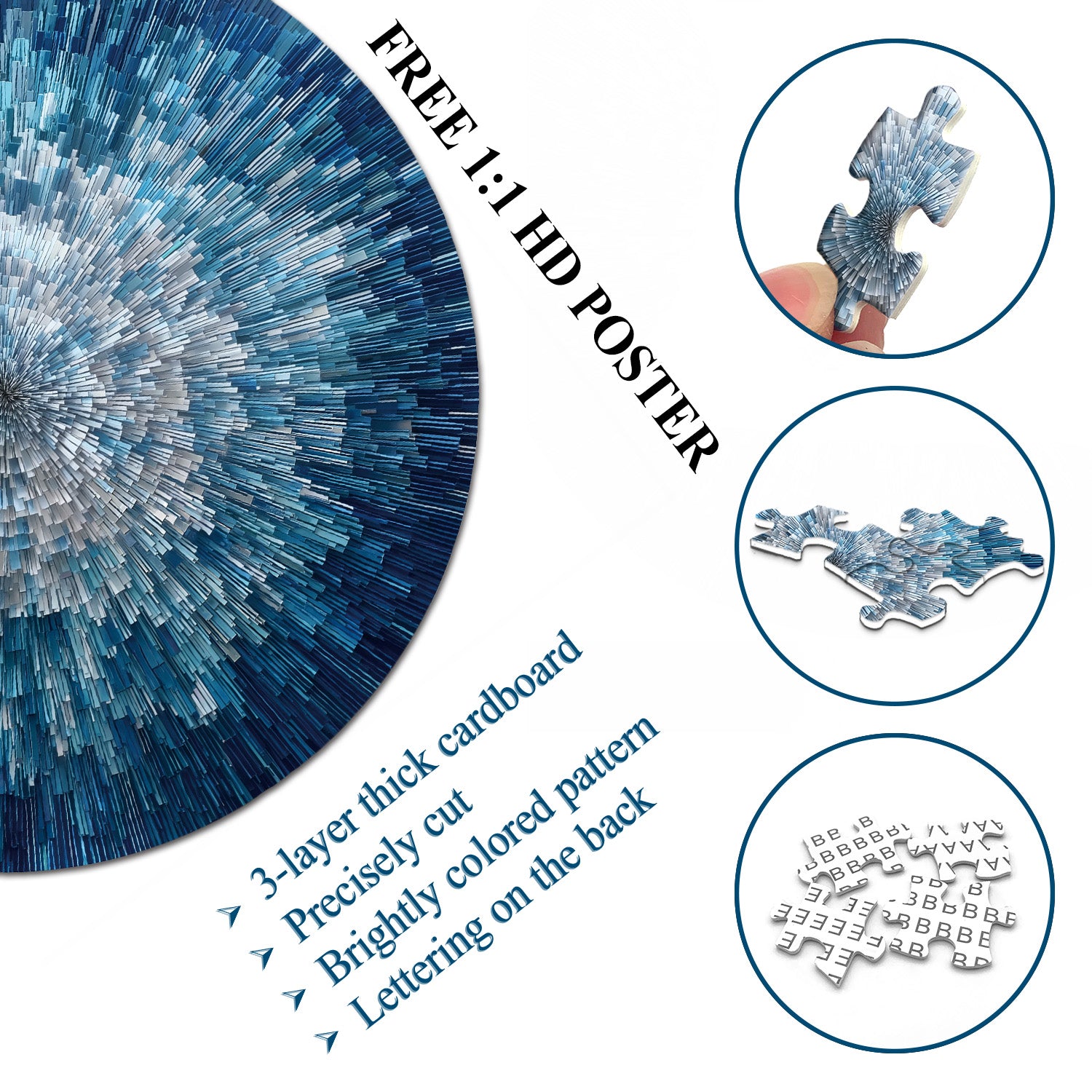 Burst of Blue Jigsaw Puzzle 1000 Pieces