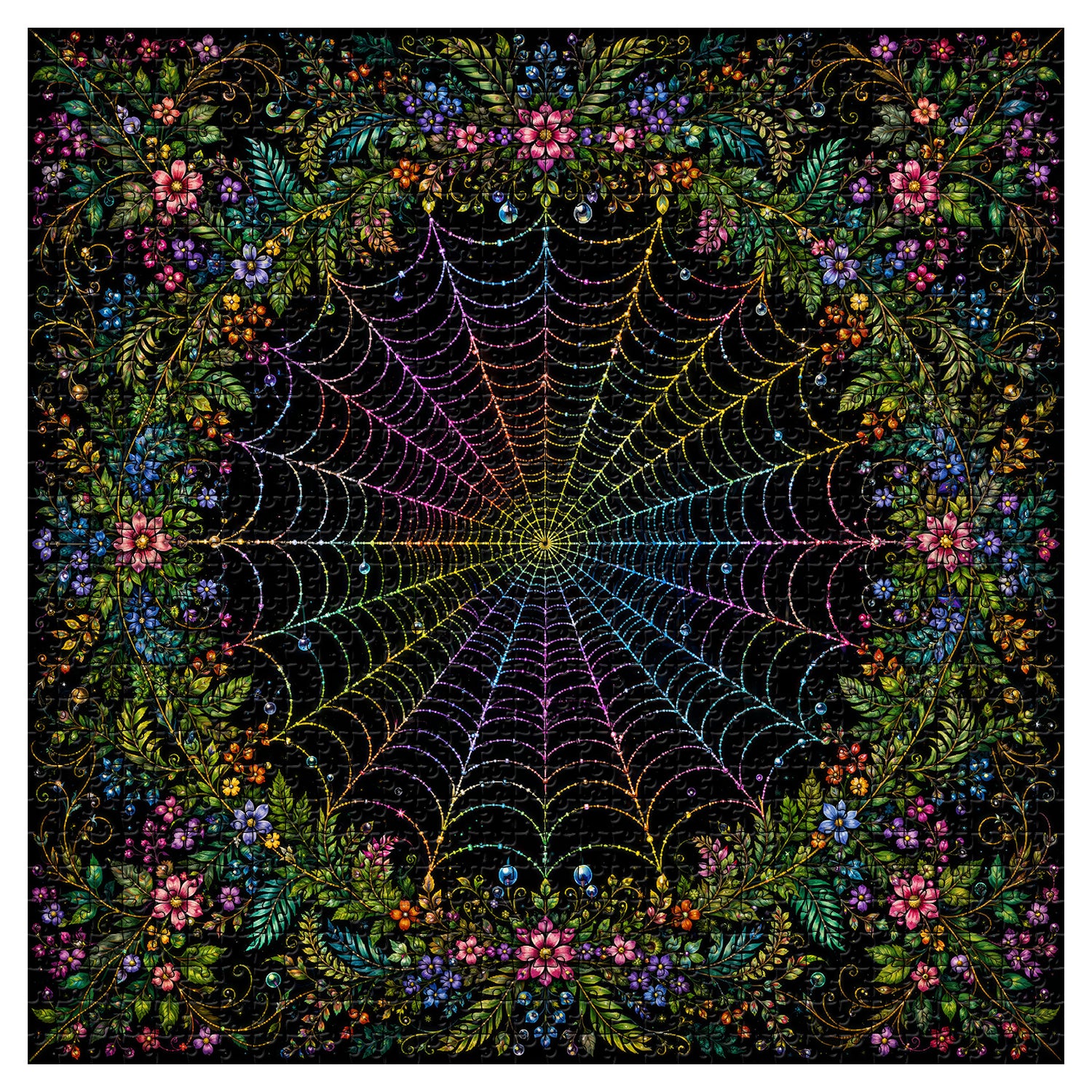 Blumenspinnennetz-Puzzle 1000 Teile