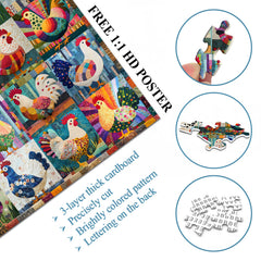 Patchwork-Hühner-Puzzle, 1000 Teile