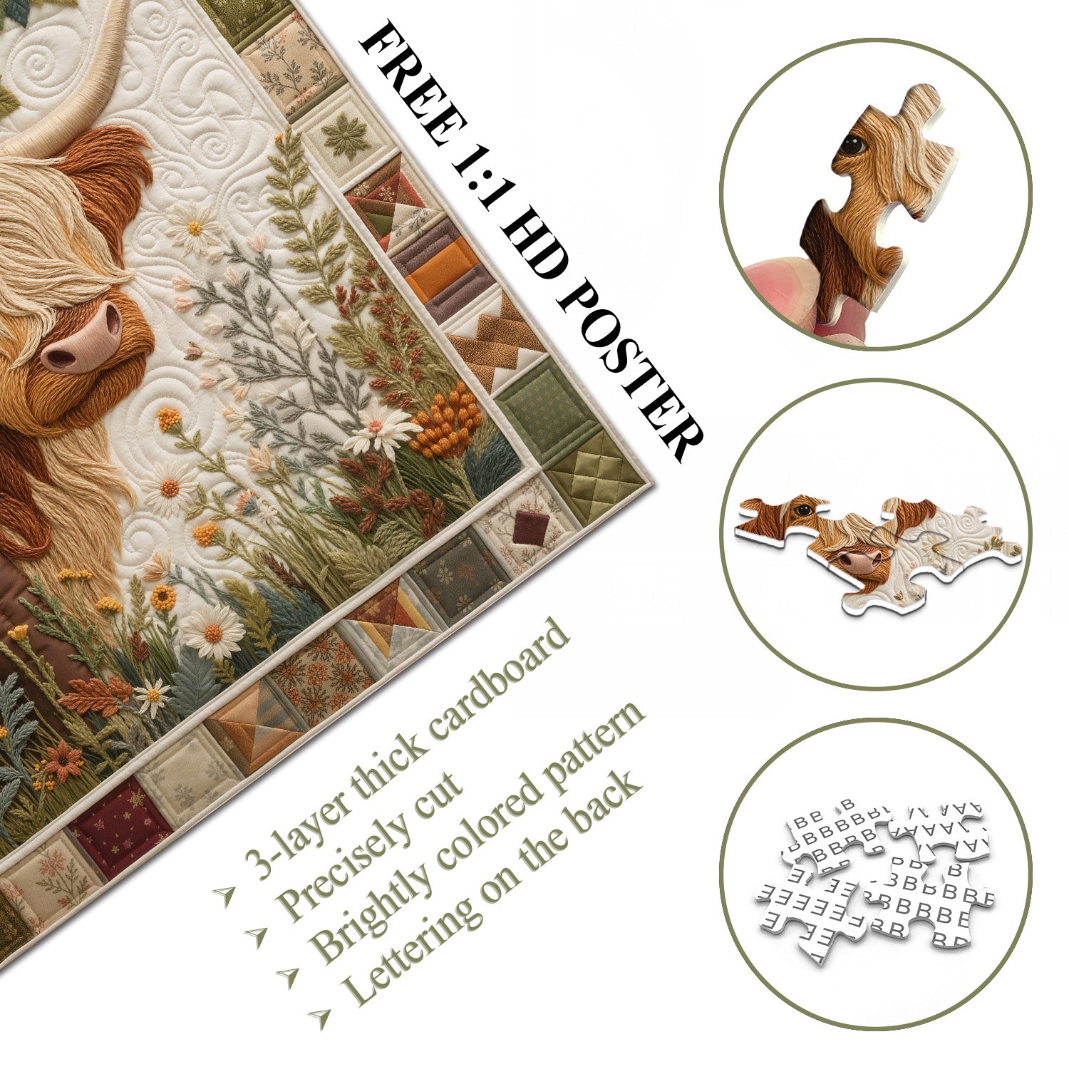 Genähtes Kalb-Puzzle 1000 Teile