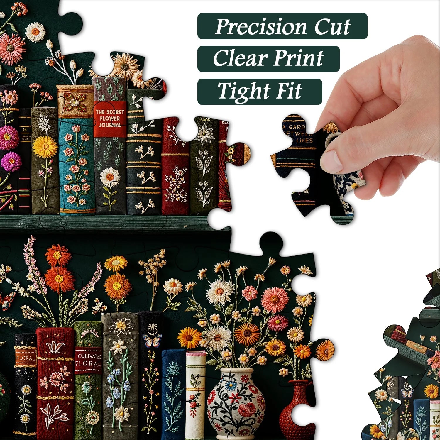 Blühendes Bücherregal-Puzzle 1000 Teile