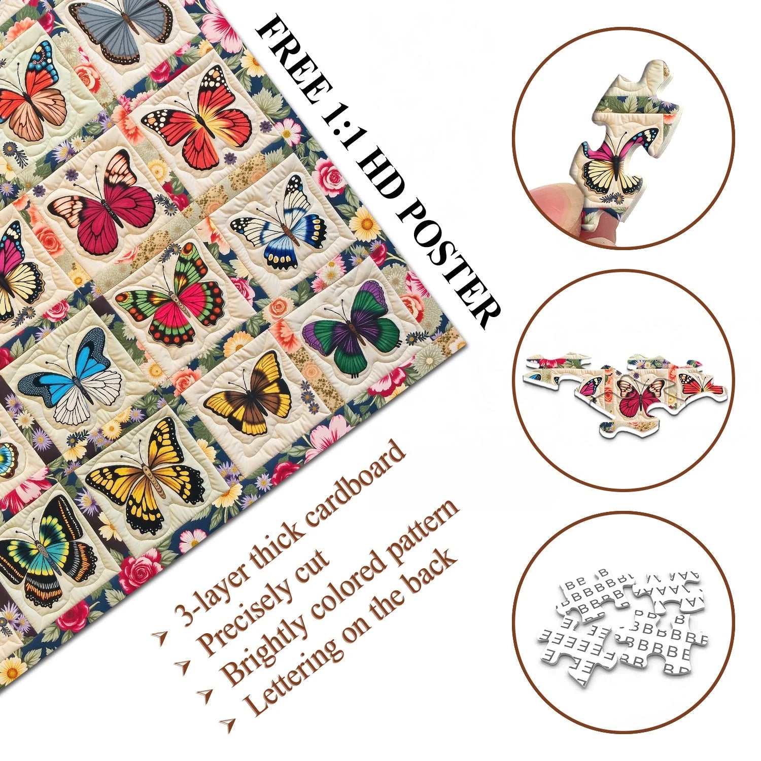 Schmetterlingsexemplare-Puzzle 1000 Teile