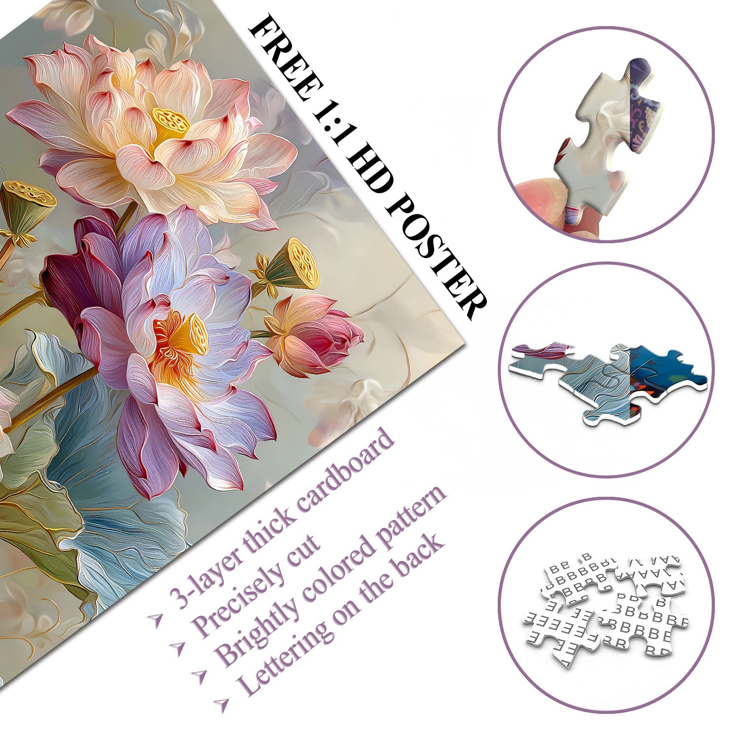 Serene Lotus Art Jigsaw Puzzle 1000 Pieces
