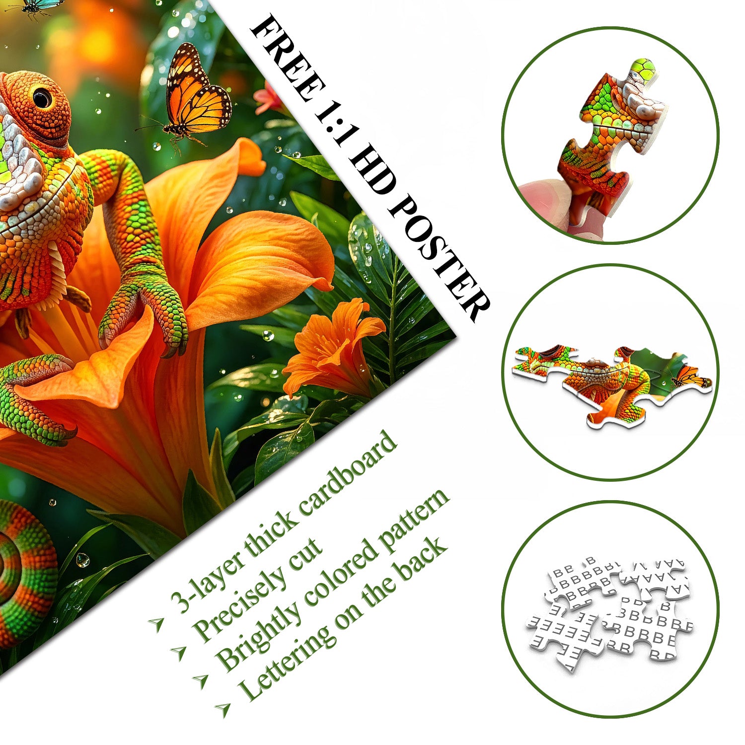 Regenwald-Chamäleon-Puzzle 1000 Teile