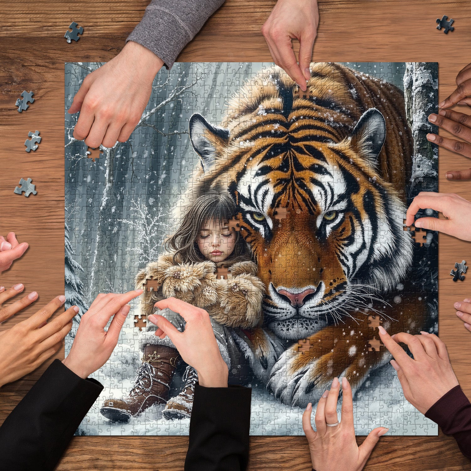 Schneefall wilde Begleiter Puzzle 1000 Stücke