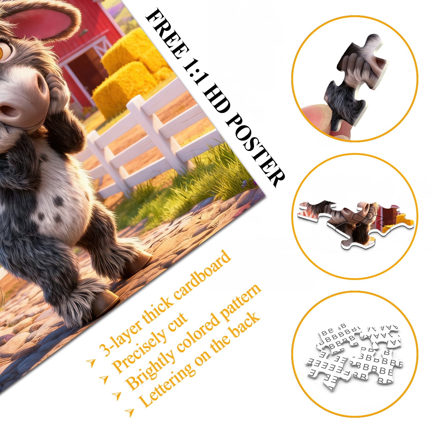 Donkey Barnyard Charm Jigsaw Puzzle 1000 Pieces