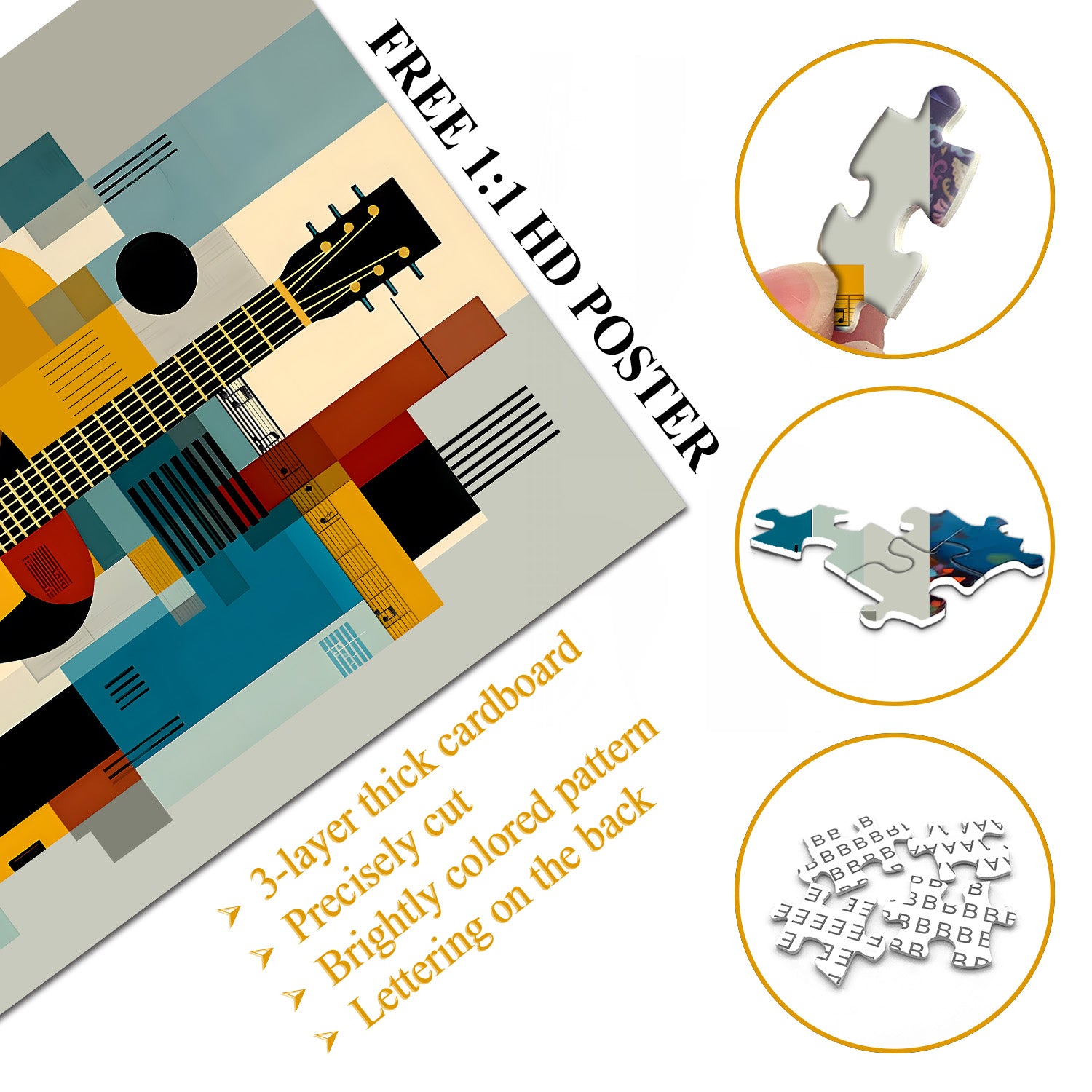Modern Art Guitar Jigsaw Puzzle 1000 Pieces