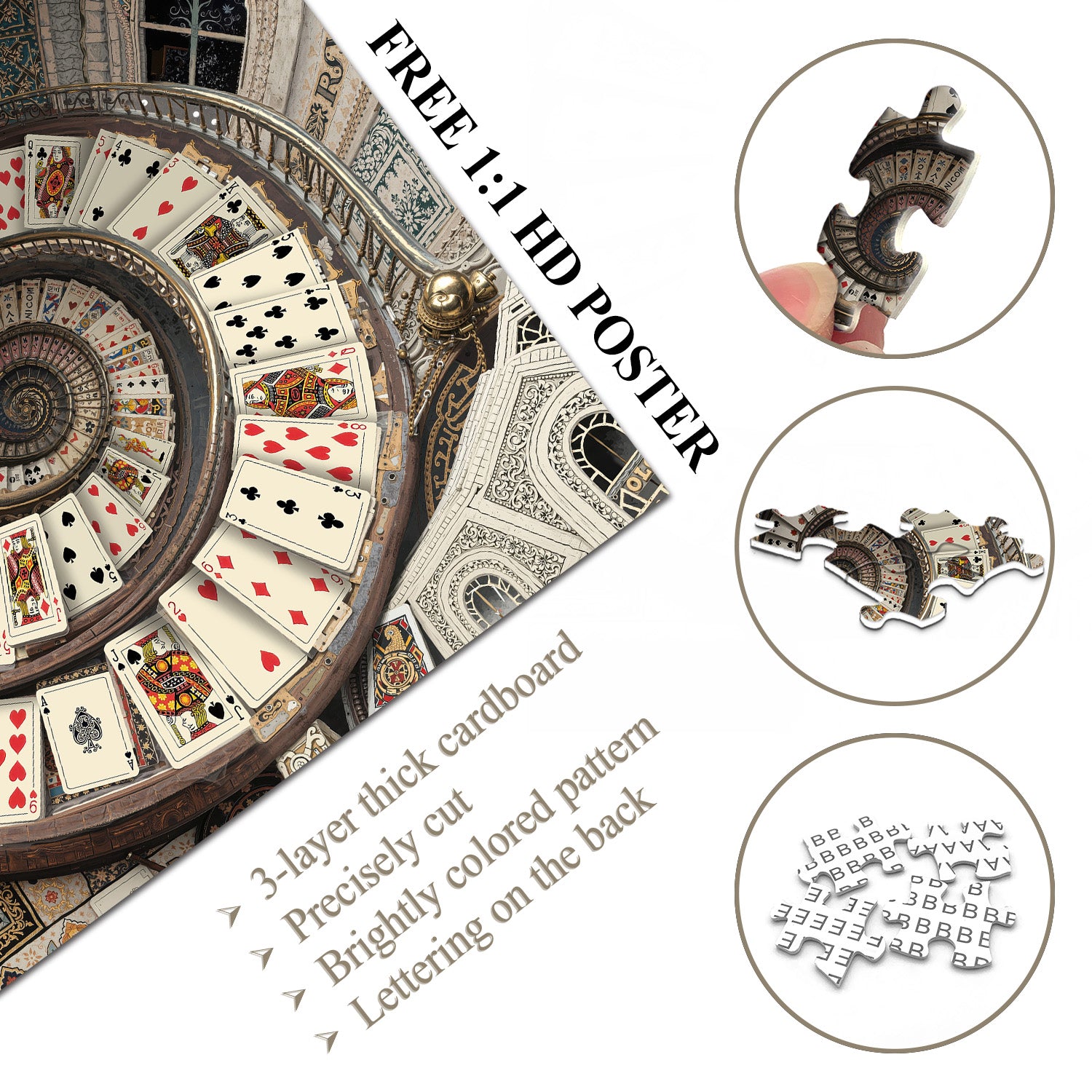Kartenwipptreppenpuzzle 1000 Stücke