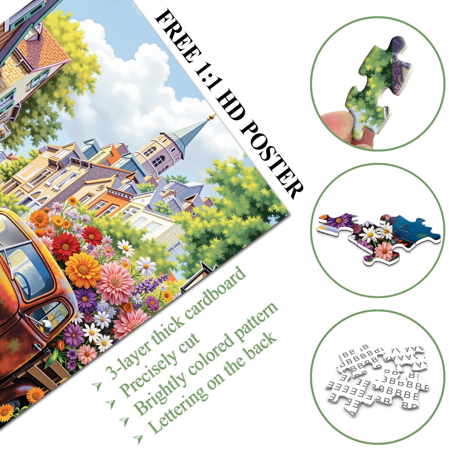 Blumenduftstadt-Puzzle 1000 Teile