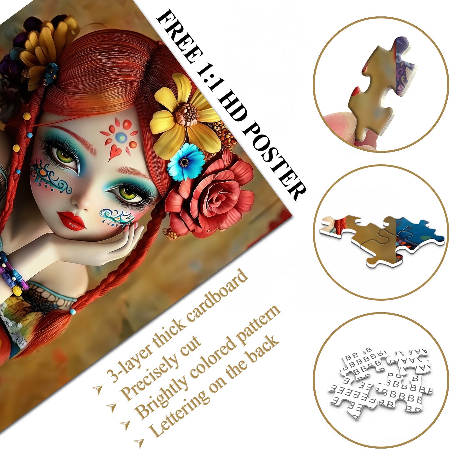 Retro-Ethnizitäts-Schönheits-Puzzle 1000 Teile