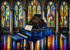 Puzzle „Gotische Kirche und Klavier“, 1000 Teile