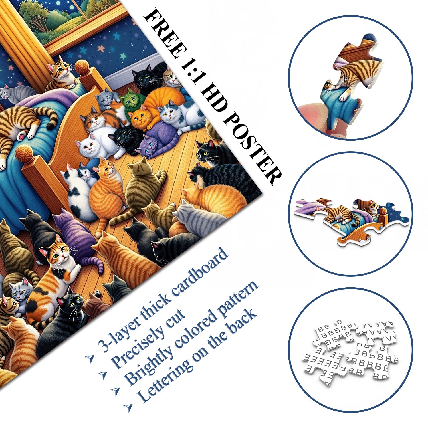 Cats Guarding Dreams Jigsaw Puzzle 1000 Pieces