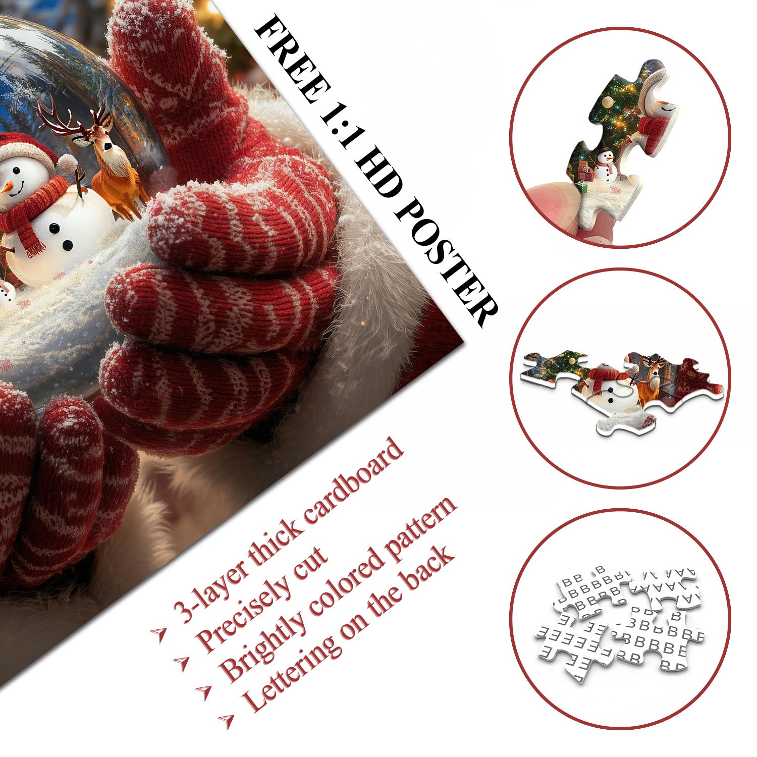 Winterliche Schneeballszene Puzzle 1000 Teile