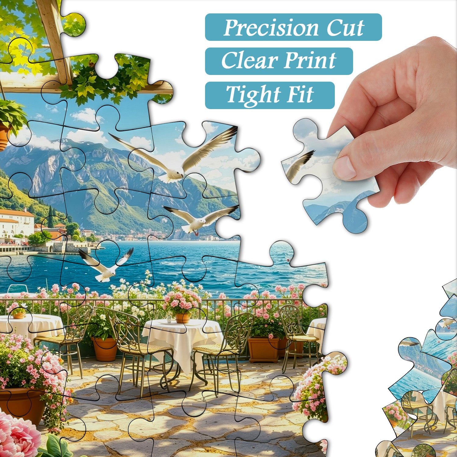 Sunlit Coastal Pergola Jigsaw Puzzle 1000 Pieces