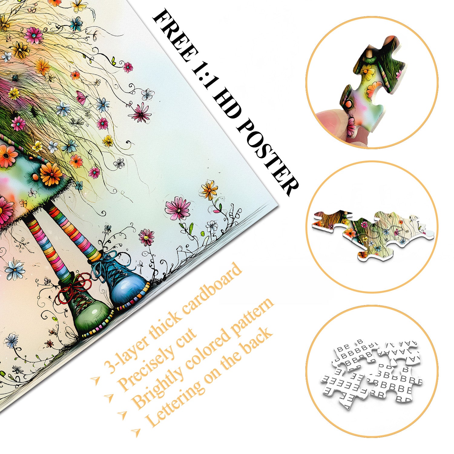 Blumenhaarpuppen-Puzzle 1000 Teile