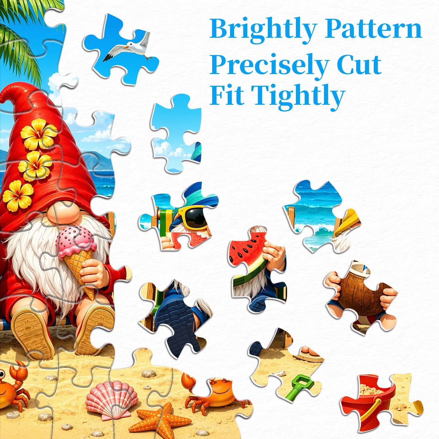 Summer Beach Gnomes Jigsaw Puzzle 1000 Pieces