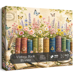 Vintage Book Blooms Jigsaw Puzzle 1000 Pieces