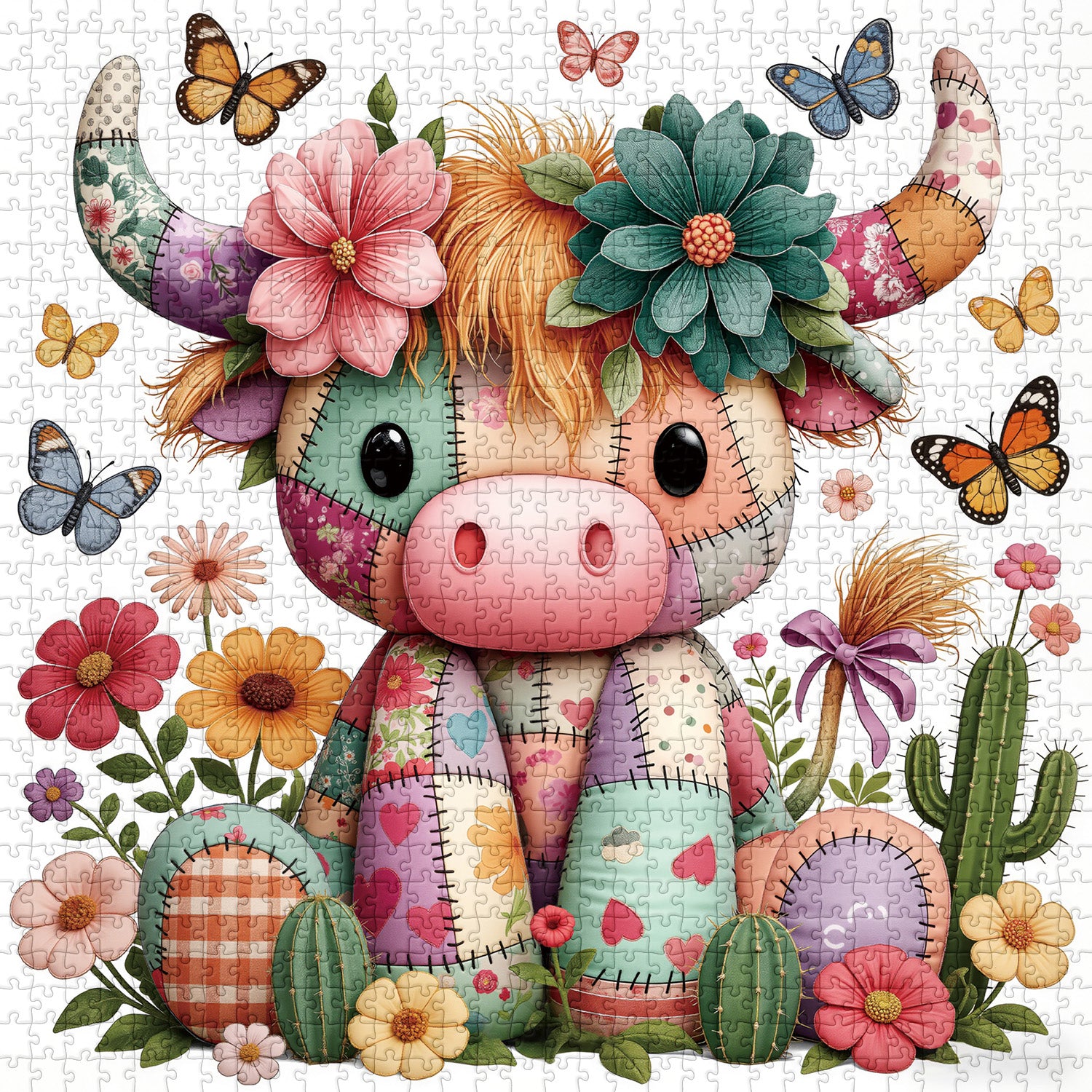 Patchwork Cow Jigsaw Puzzle 1000 Pieces