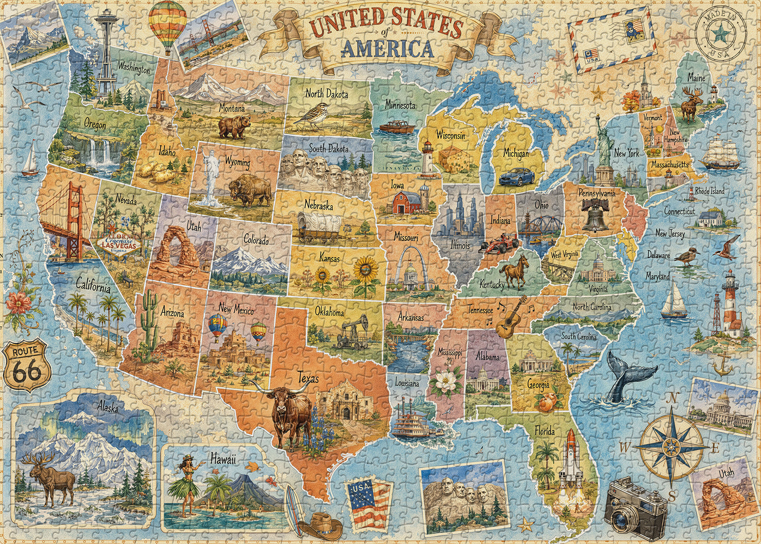 Explore America Jigsaw Puzzle 1000 Pieces