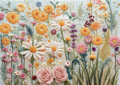 Embroidered Flowers Jigsaw Puzzle 1000 Pieces