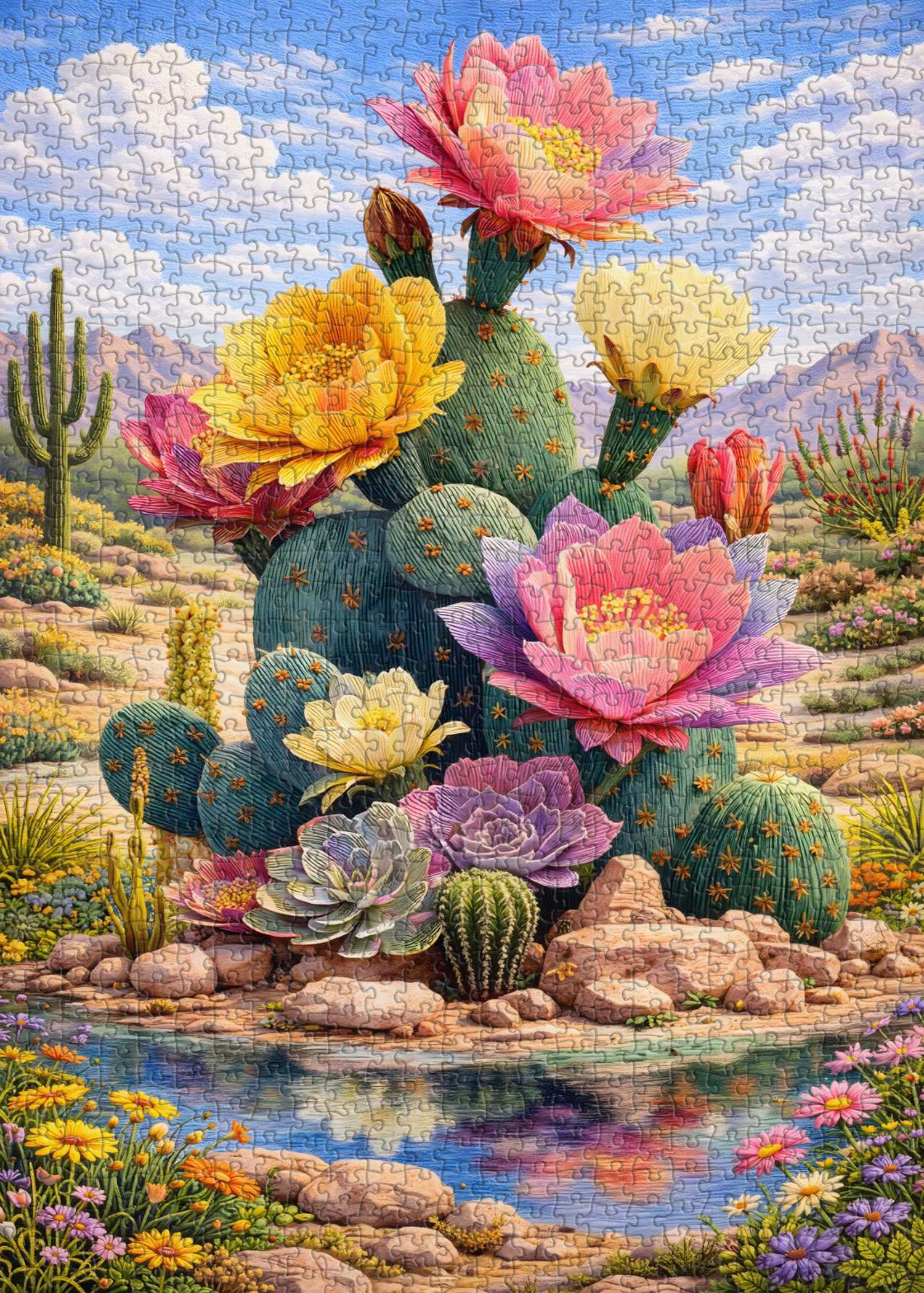 Blooming Cactus Jigsaw Puzzle 1000 Pieces