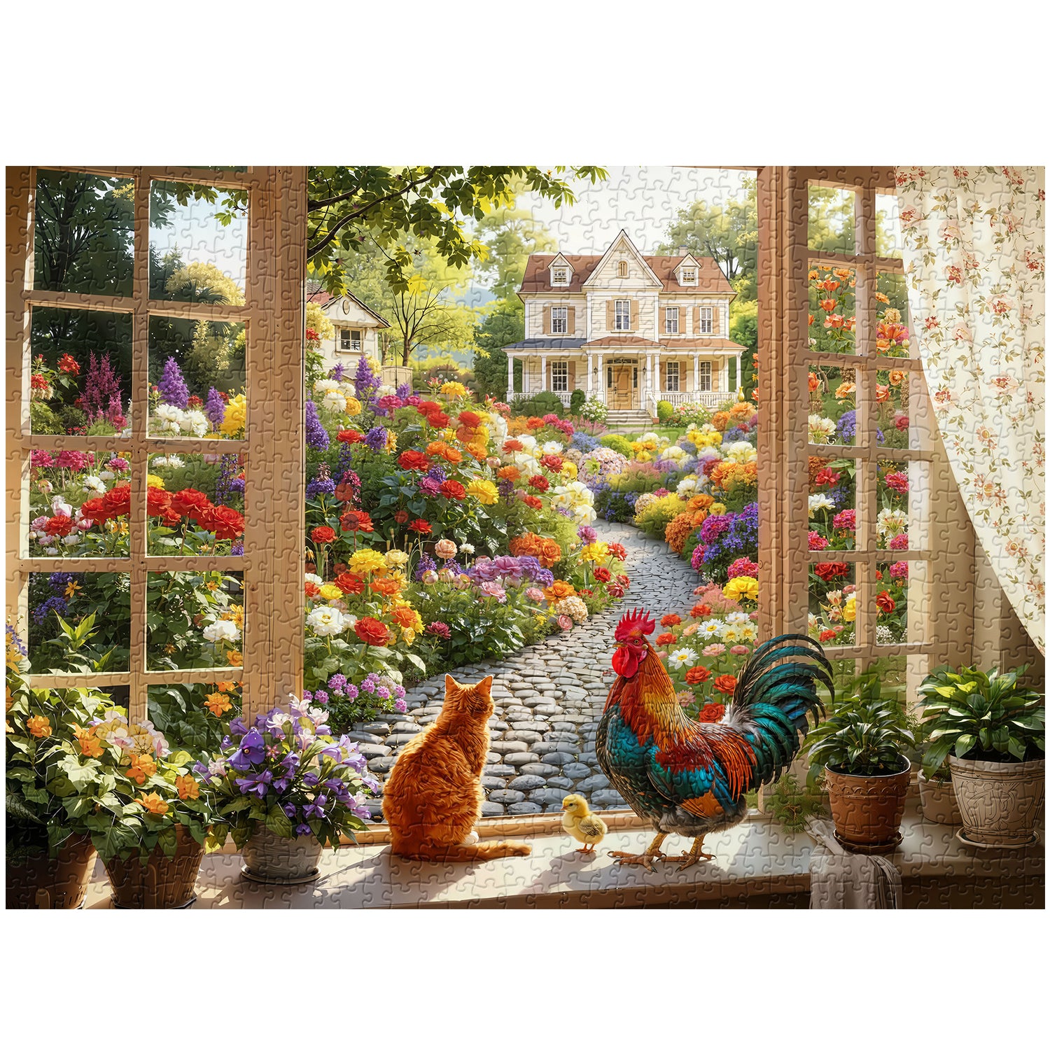 Landschaftsfenster-Szenen-Puzzle, 1000 Teile