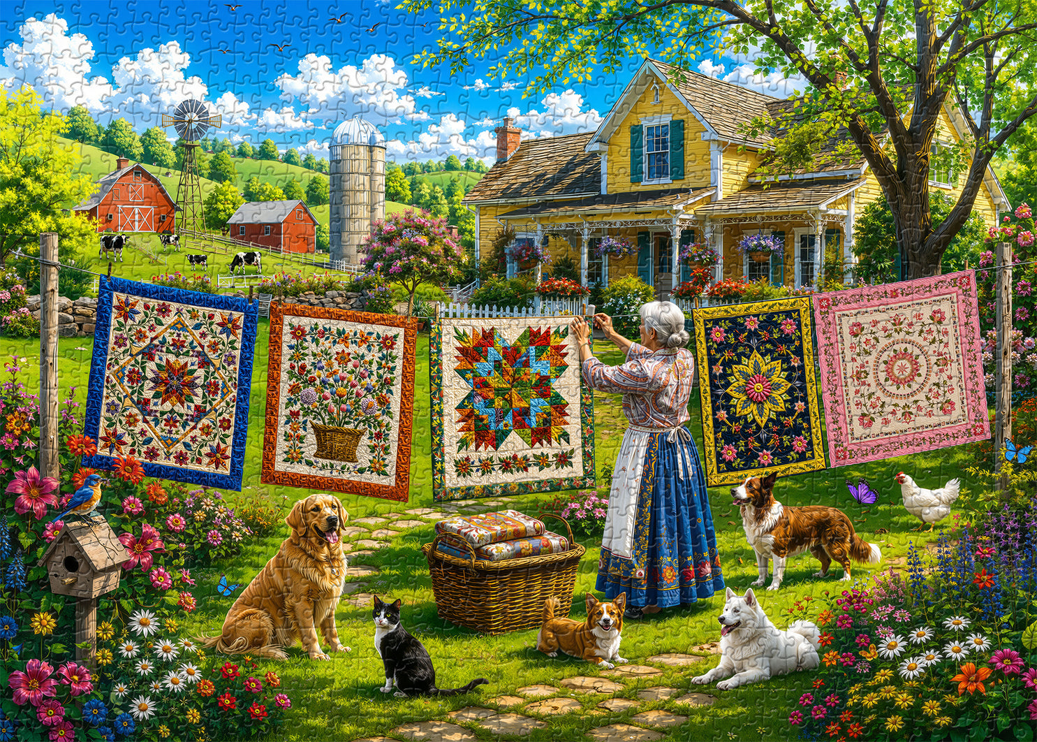 Farm Quilting Time Jigsaw Puzzle 1000 Pieces