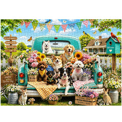 Truck Full Puppies Puzzle 1000 Teile