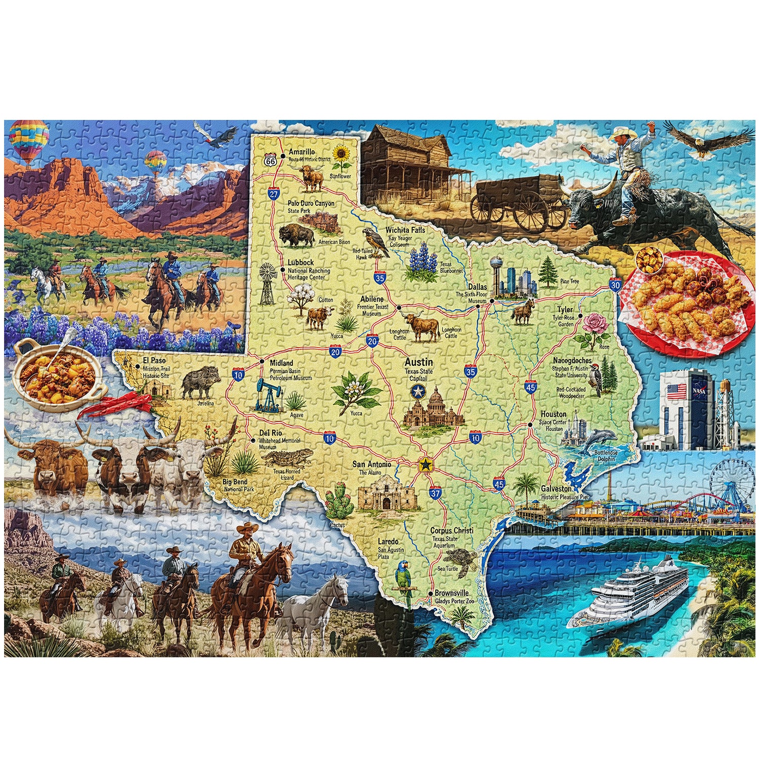 Wildwest-Kartenpuzzle 1000 Teile