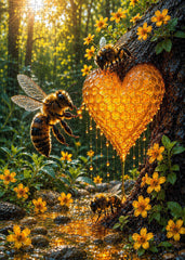Sunlit Honey Heart Puzzle 1000 Teile
