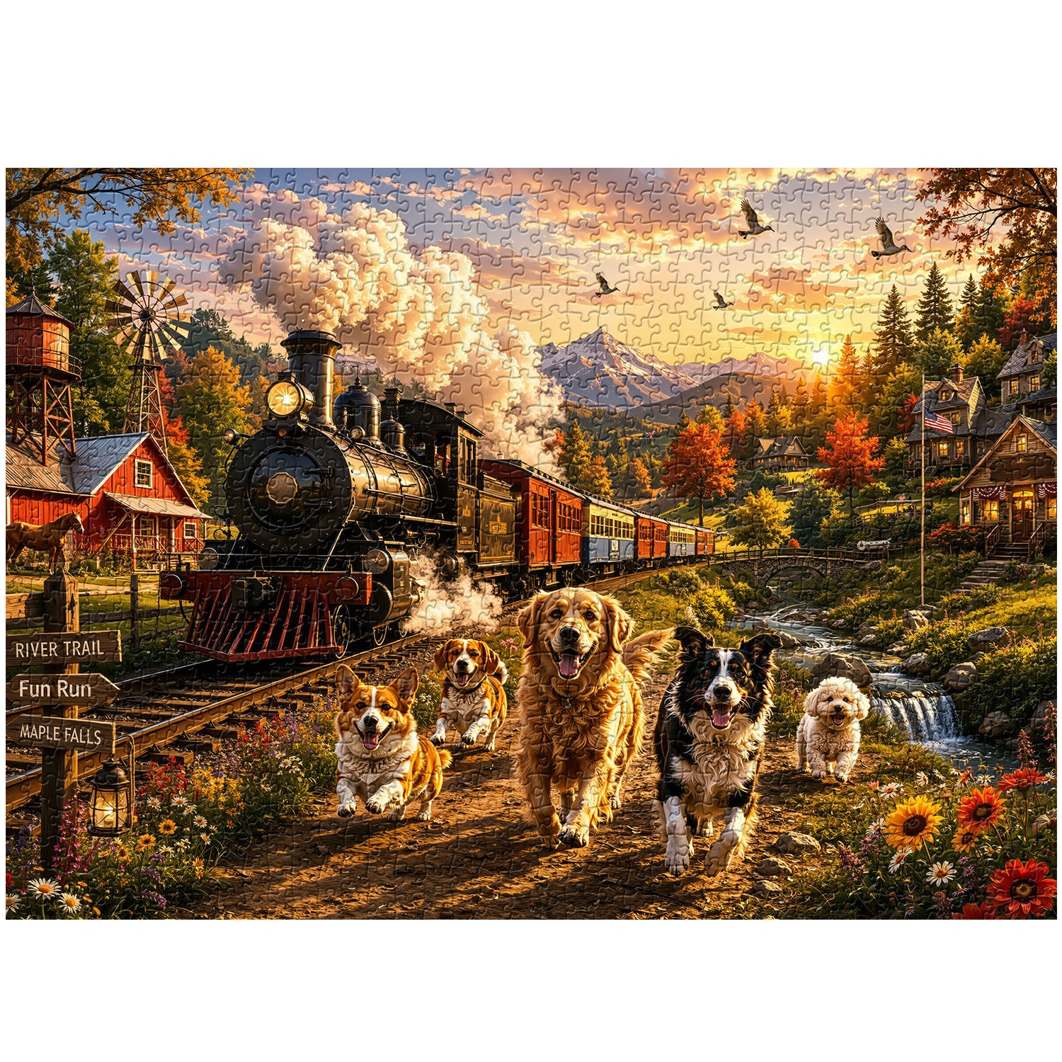 Autumn Run Jigsaw Puzzle 1000 Pieces