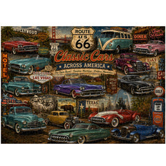 Vintage Classic Cars Jigsaw Puzzle 1000 Pieces