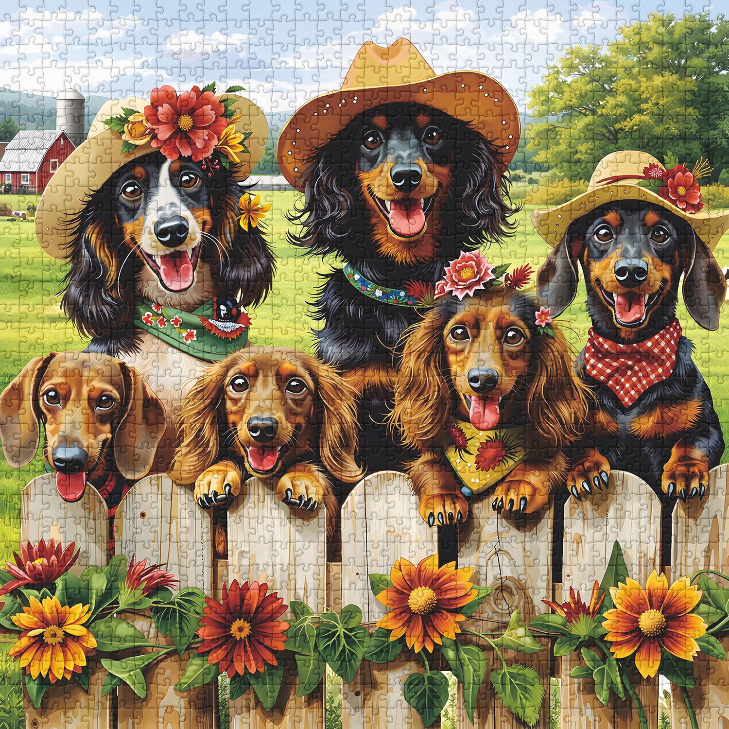 Dackelfamilie Puzzle 1000 Teile