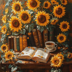 Reading Among Sunflowers Jigsaw Puzzle 1000 Pieces