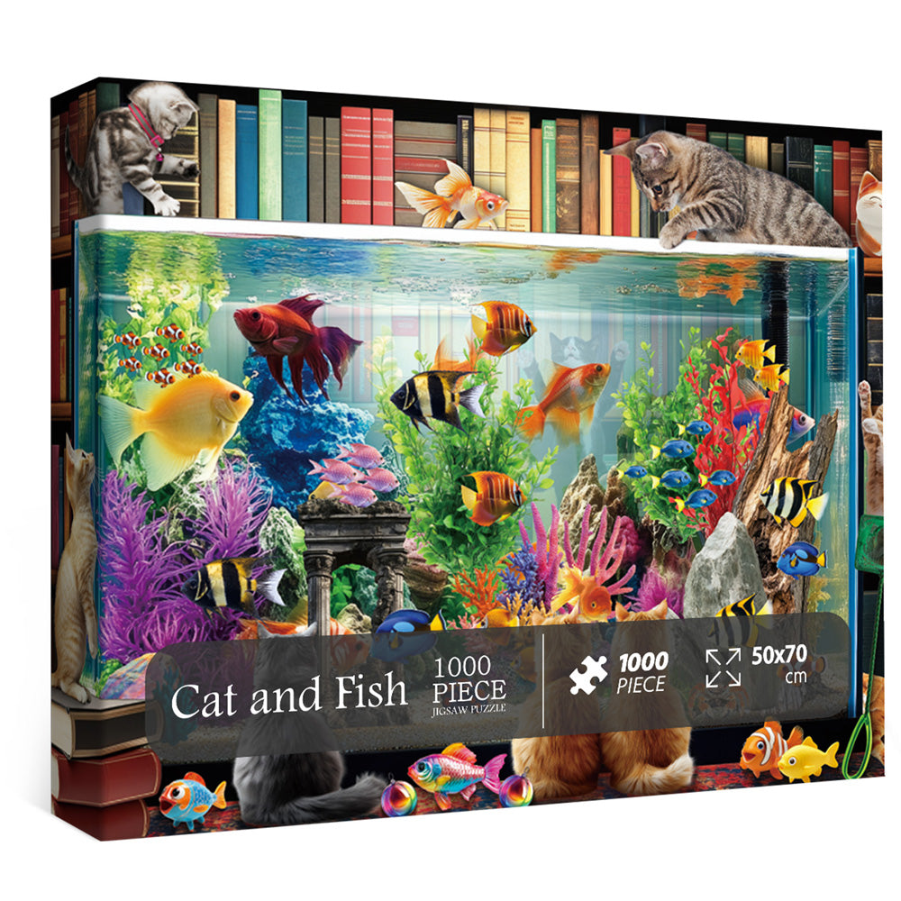 Cat and Fish Jigsaw Puzzle 1000 Pieces