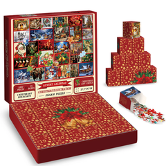 Christmas Illustration Advent Calendar Jigsaw Puzzle 1000 Pieces