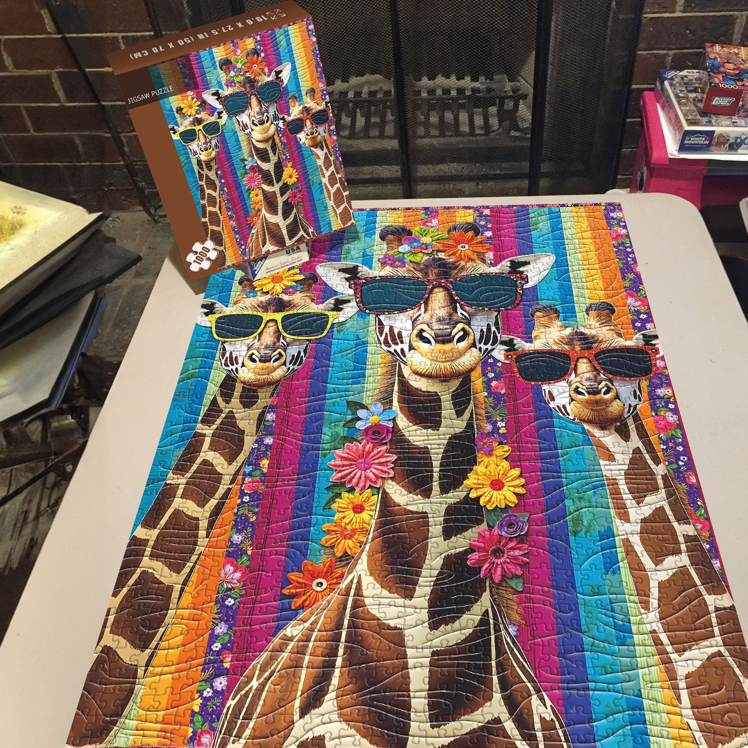 Fabric Giraffe Jigsaw Puzzle 1000 Pieces