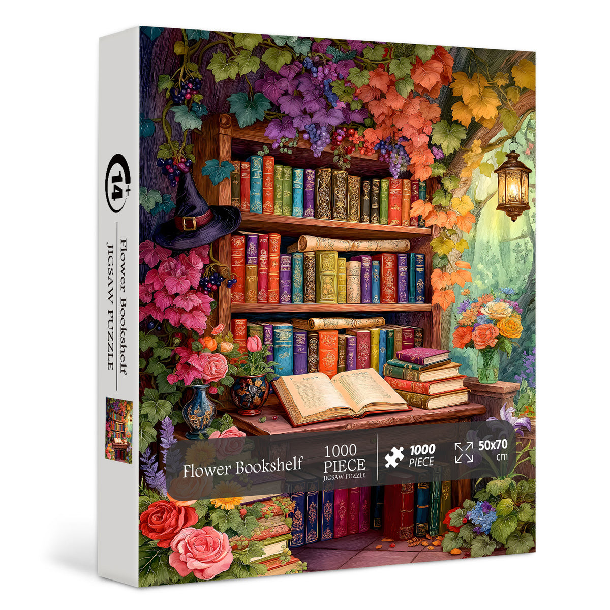 Blumen-Bücherregal-Puzzle 1000 Teile
