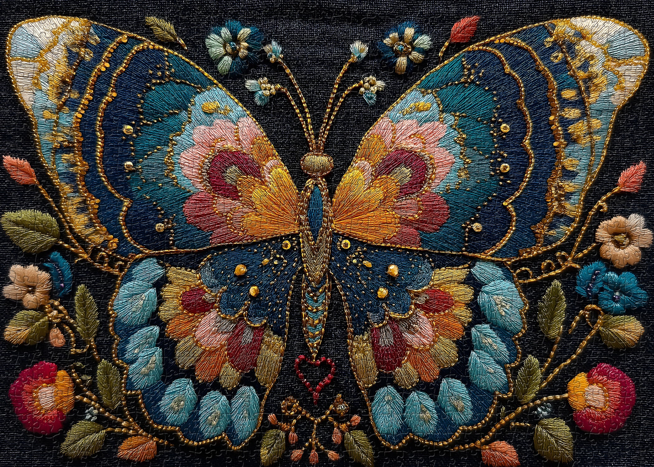 Blumen-Schmetterlings-Puzzle 1000 Teile