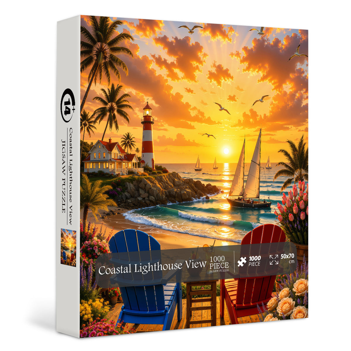 Coastal Lighthouse View Jigsaw Puzzle 1000 Pieces