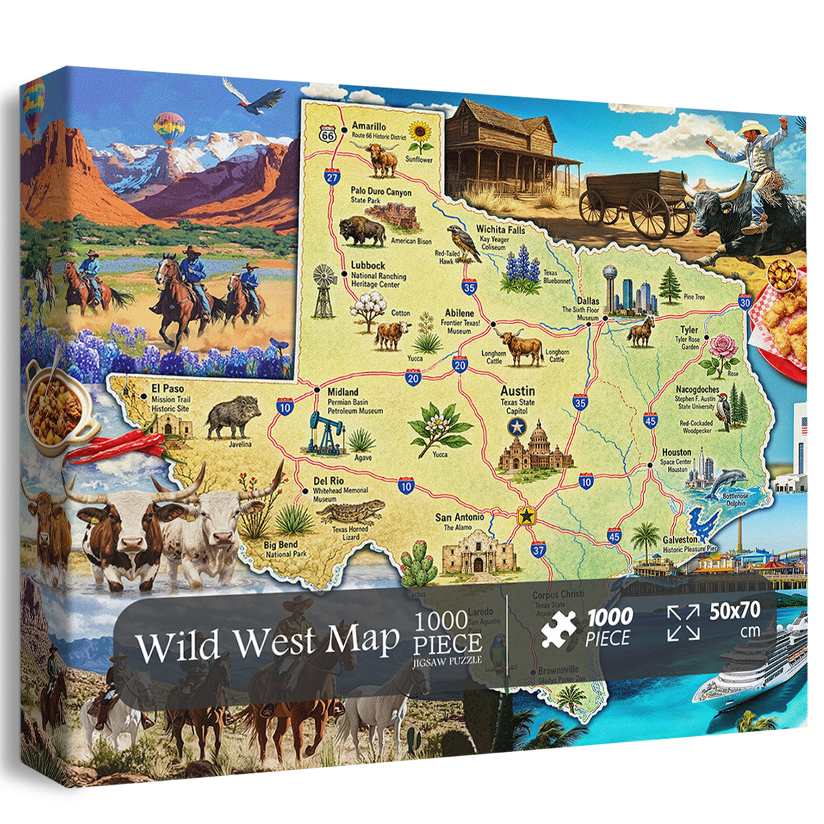 Wildwest-Kartenpuzzle 1000 Teile