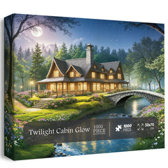 Twilight Cabin Glow Puzzle 1000 Teile
