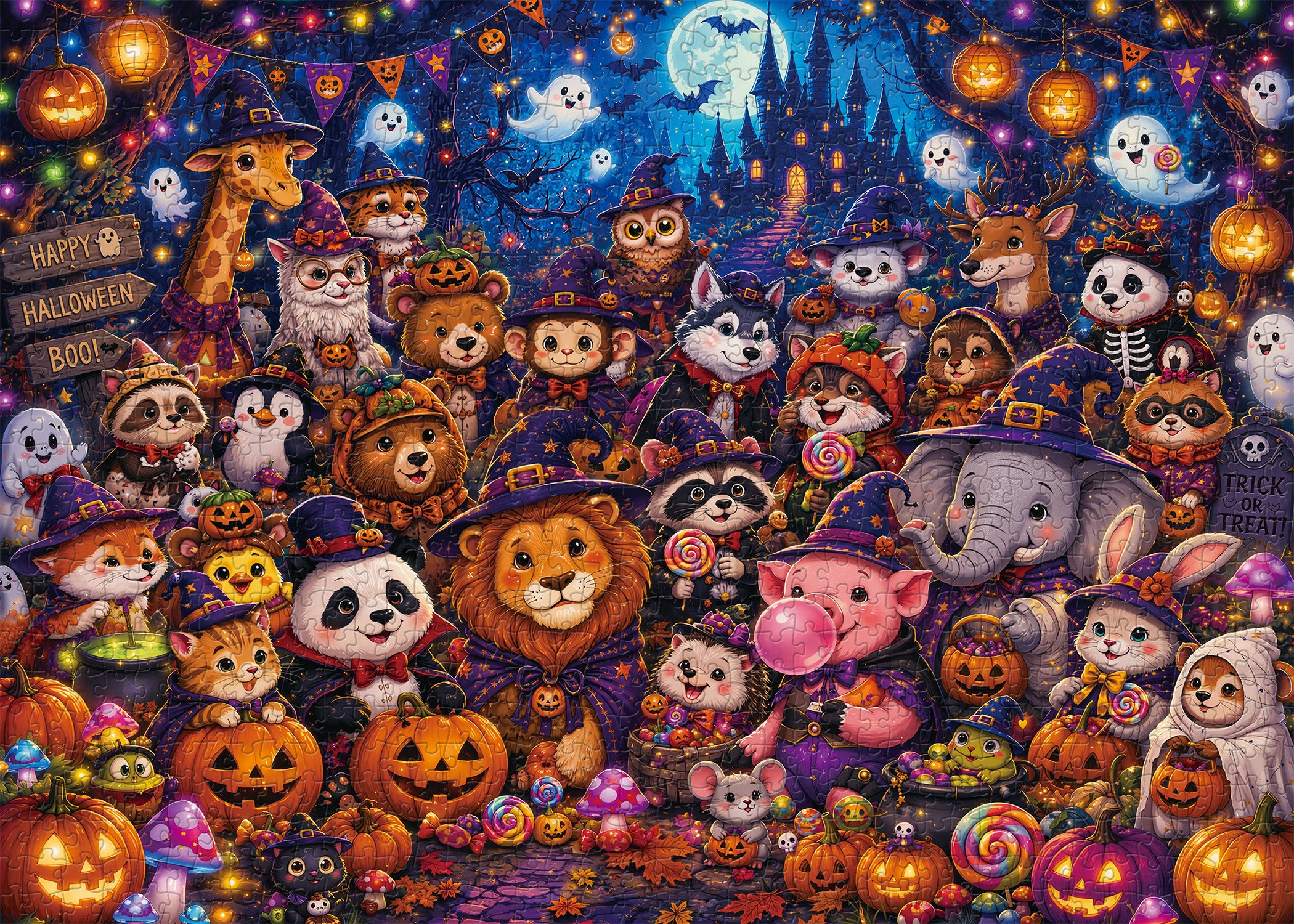 Animal Carnival Night Jigsaw Puzzle 1000 Pieces