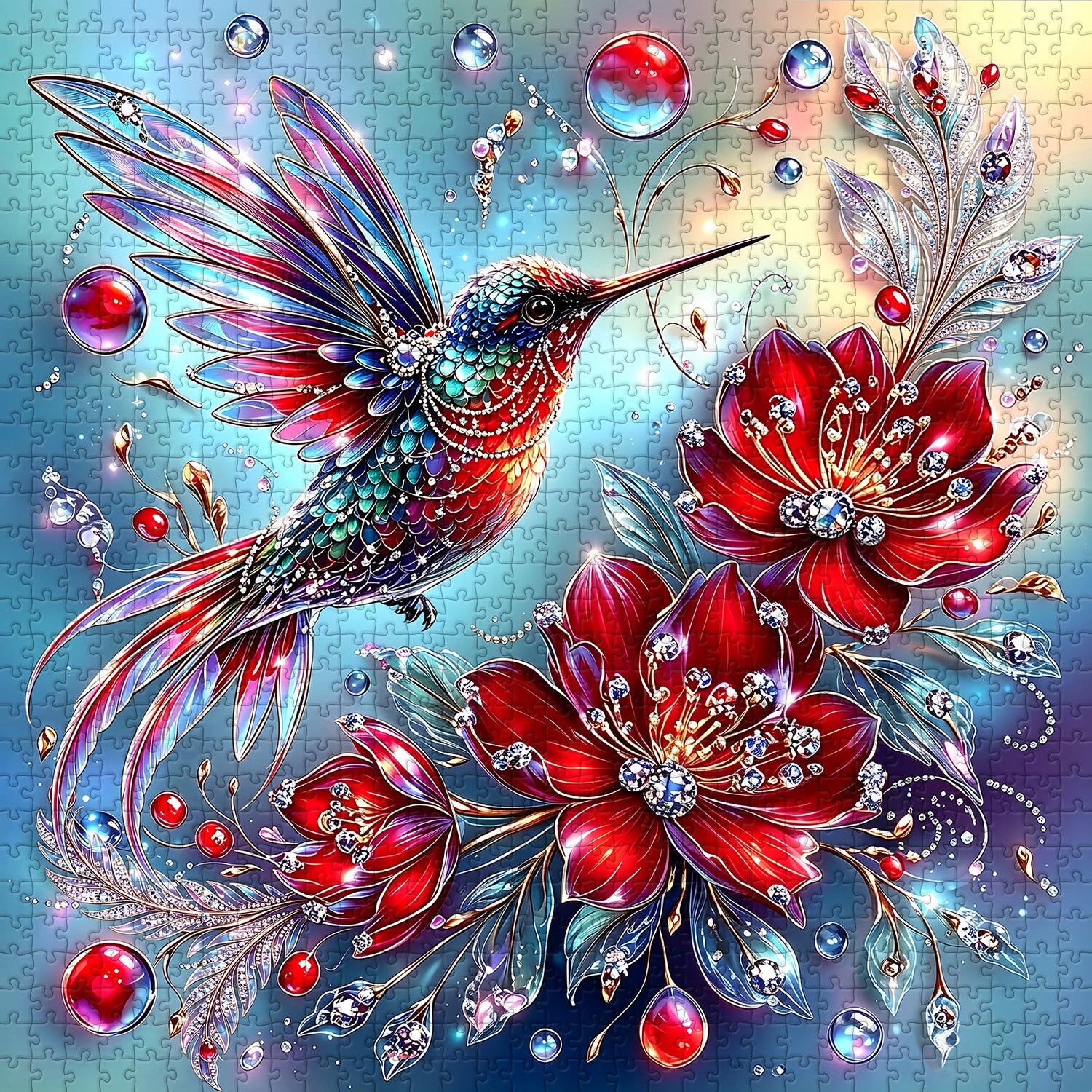 Edelstein-Kolibri-Puzzle 1000 Teile