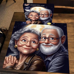 Silbernes Haar umarmt Puzzle 1000 Teile