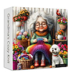 Grandma's Cozy Knit Jigsaw Puzzle 1000 Pieces