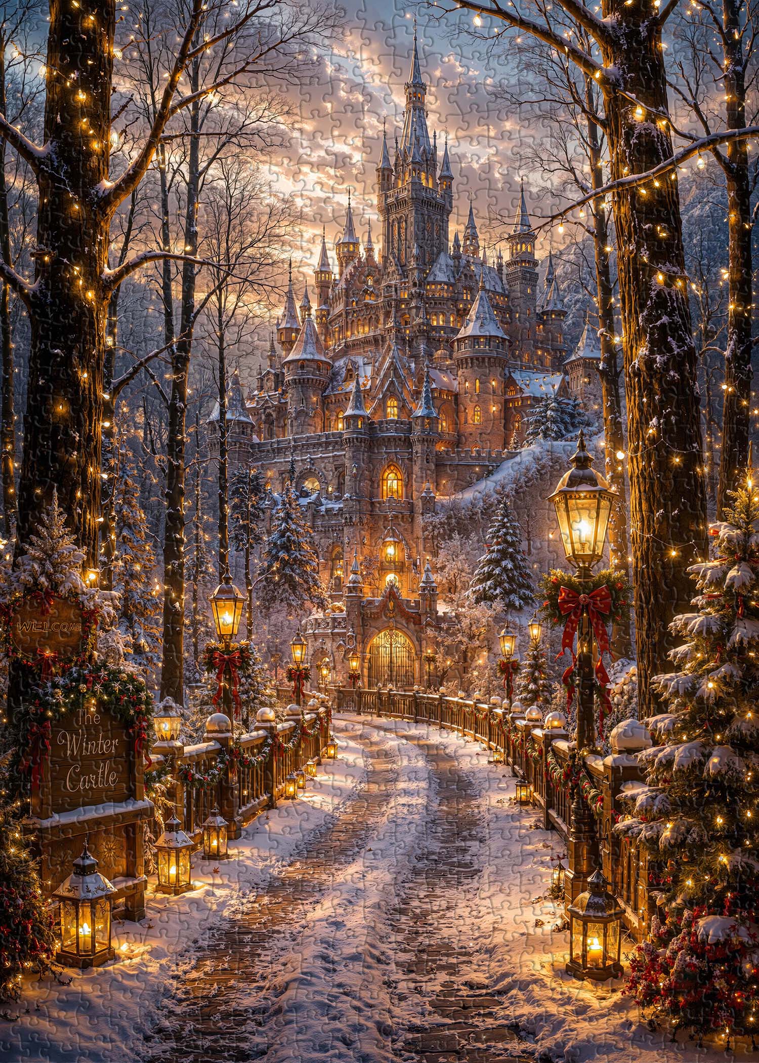 Winter Castle Glow Puzzle 1000 Teile
